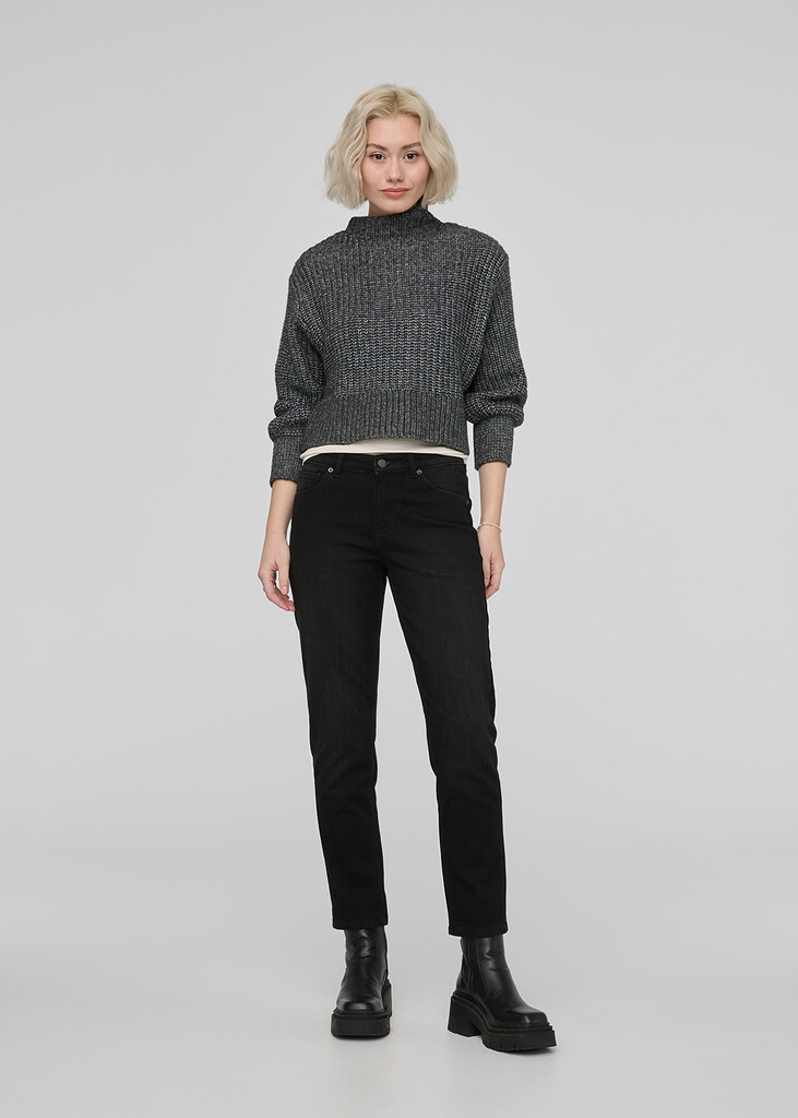 DU/ER - W Tech Fleece Denim Girlfriend Jean - Wash Black - wash black / grey