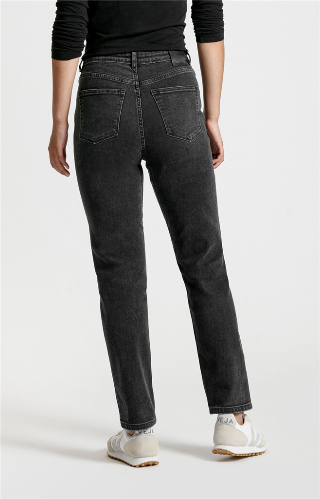 DU/ER - W Midweight Denim High Rise Straight - black - washed black