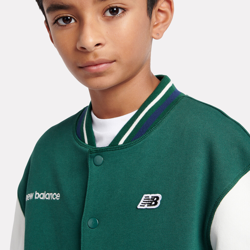 New Balance - B NB Premium Loop Back Baseball Jacket - nightwatch green