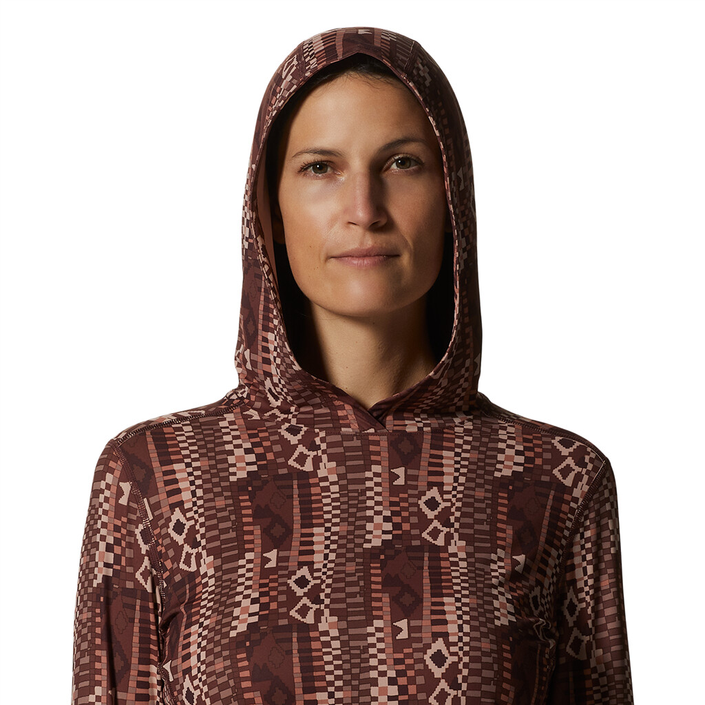 Mountain Hardwear - W Crater Lake LS Hoody - washed raisin geo print 630