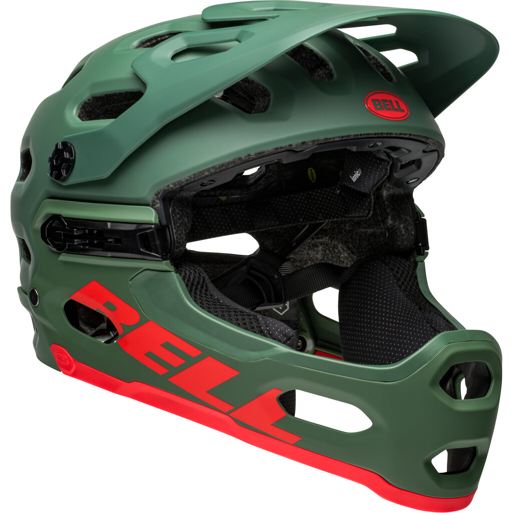 Bell - Super 3R MIPS Helmet - matte dark green/infrared