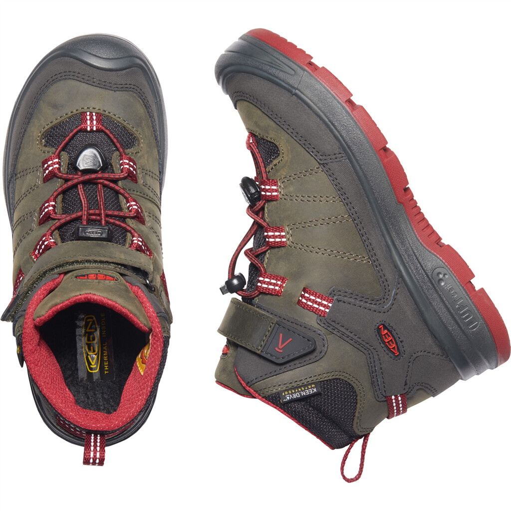 KEEN - Y Redwood Mid WP - steel grey/red dahlia