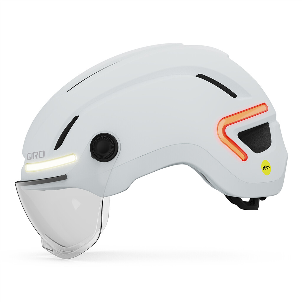 Giro Cycling - Ethos LED Shield MIPS Helmet - matte chalk