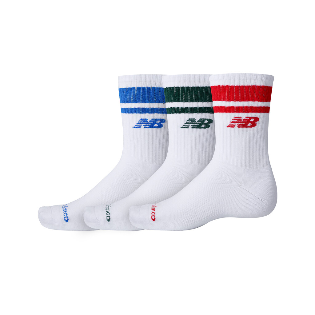 New Balance - Everyday Stripe Midcalf 3 Pack - white