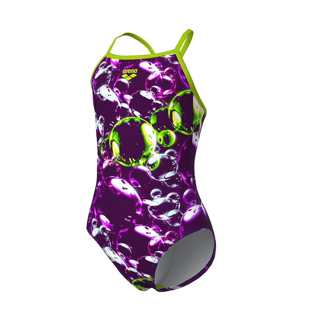 Arena - G Arena Soap Bubbles Swimsuit Light Drop Back - violet multi/artic lime