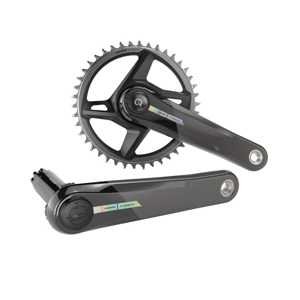 Quarq - MY23 Power Meter Crankset Spindle Force AXS Wide 1x DUB - black/iridescent