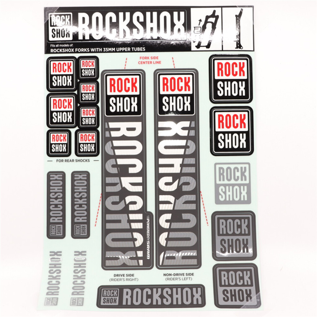 Rock Shox - Fork Decal Kit, 35mm Forks MY18 white - N/A