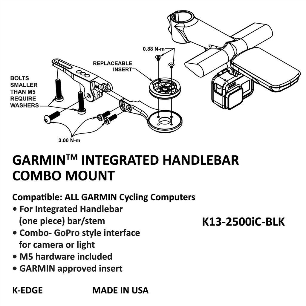 K-Edge - K-EDGE GARMIN IHS Combo Mount - black