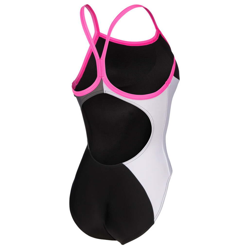 Arena - W Arena Multi Slices Swimsuit Lightdrop Back - black/white/seafoam/asphalt